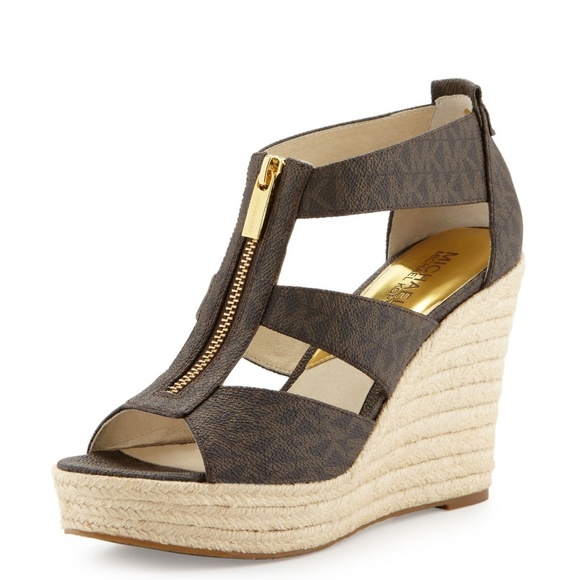 michael kors logo wedges